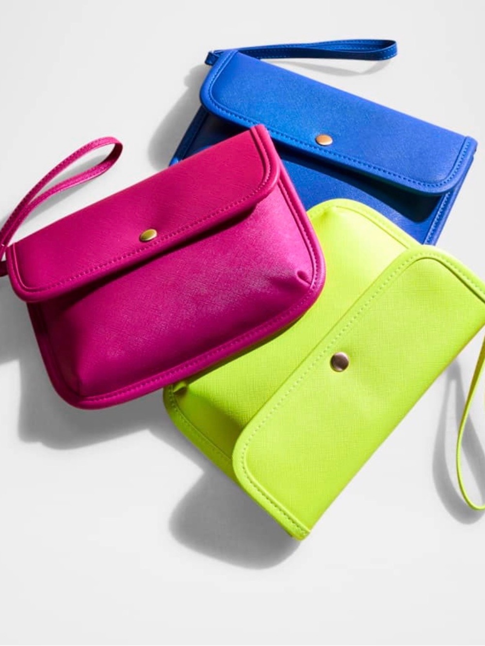 Neiman Marcus Bright Neon Wristlet Clutch - yellow